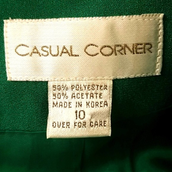 Casual Corner Vintage 70s Skirt Suit Green Size 10 - Picture 12 of 16